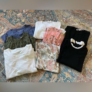 LOFT Lot of 8 Novelty Tops, sweaters, tanks, long sleeve, size SP*